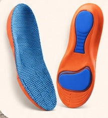 Blue and orange contoured insoles
